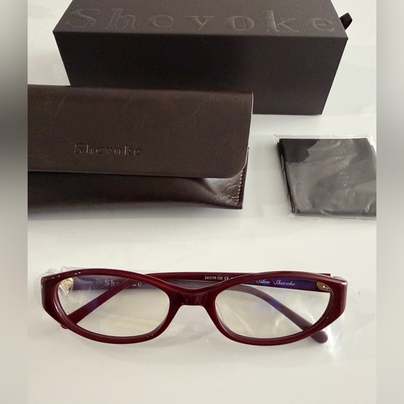 Shevoke Silon maroon burgundy blue light glasses red - Picture 1 of 9